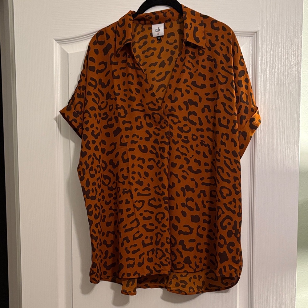 Cabi Replay Top XL Leopard Print Like New!
